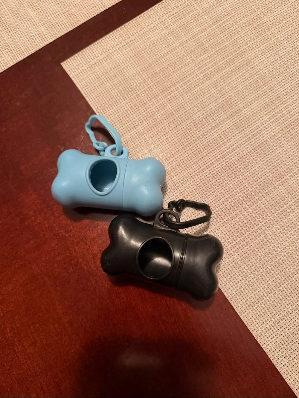 Portable Dog Waste Bag Dispenser - Blue & Black Bone Design